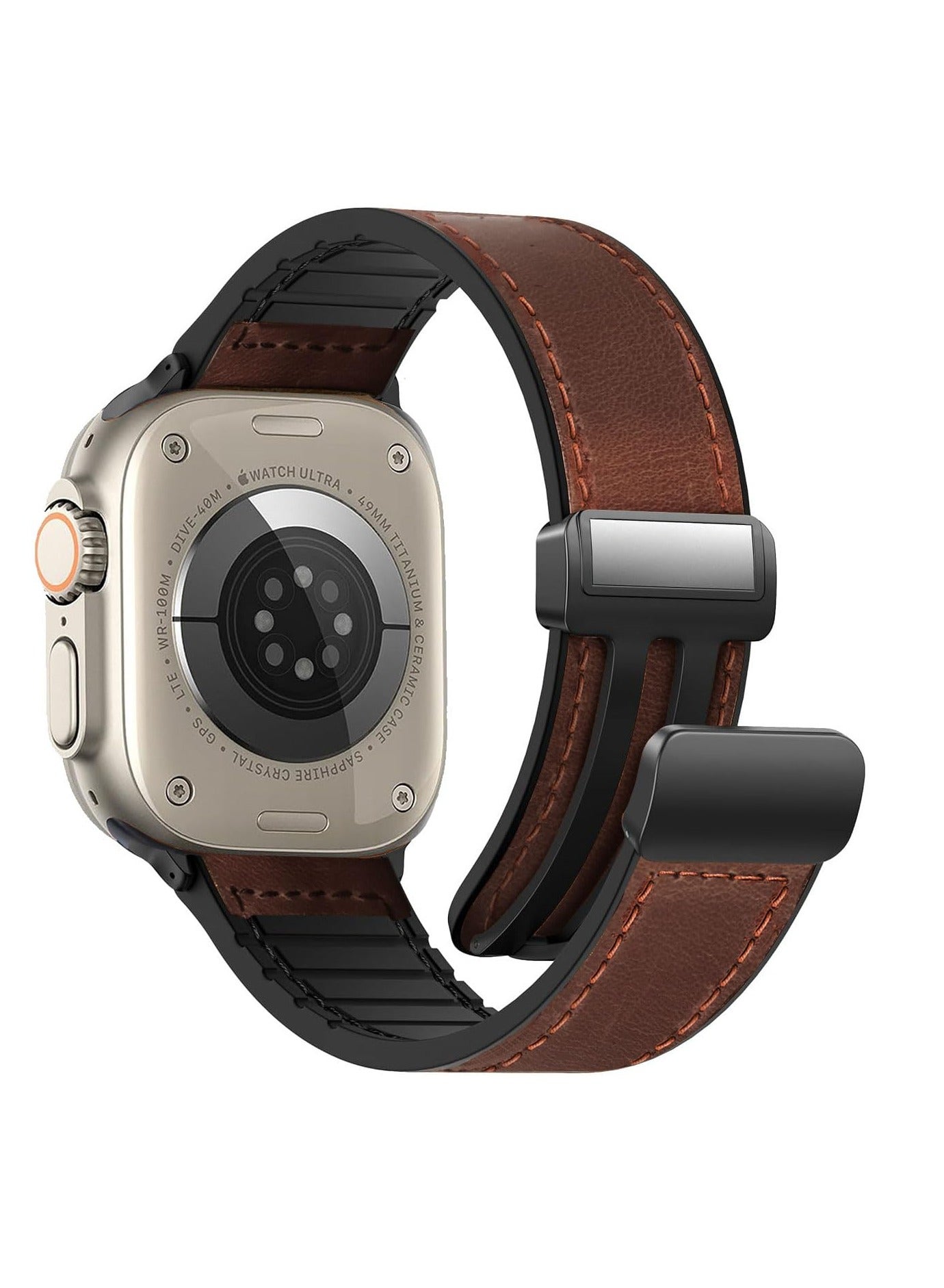 Premium Magnetic Leather Watch Band for Apple Watch…