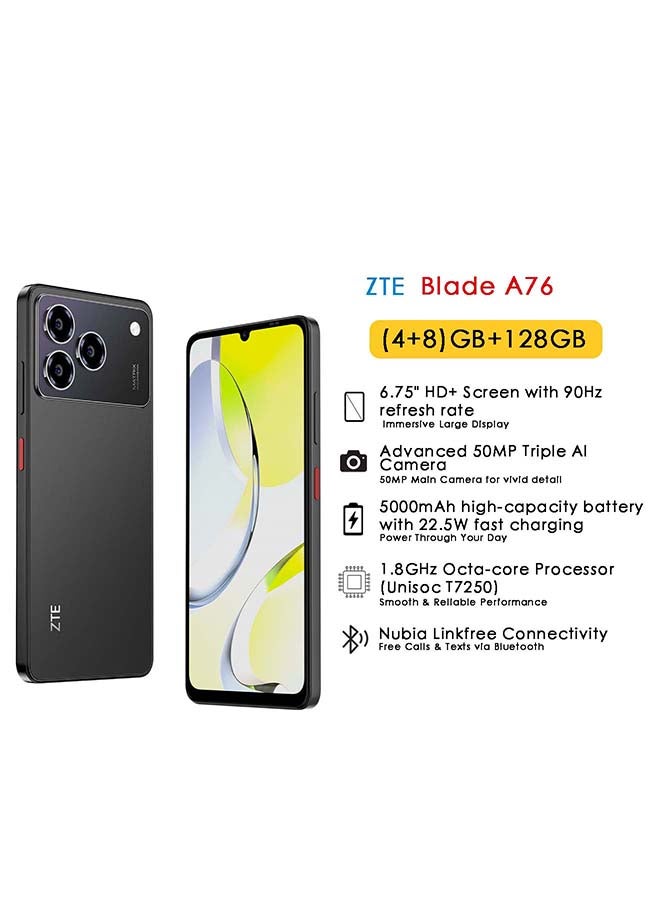 Blade A76 Dual SIM Carbon Black 4+8GB RAM…