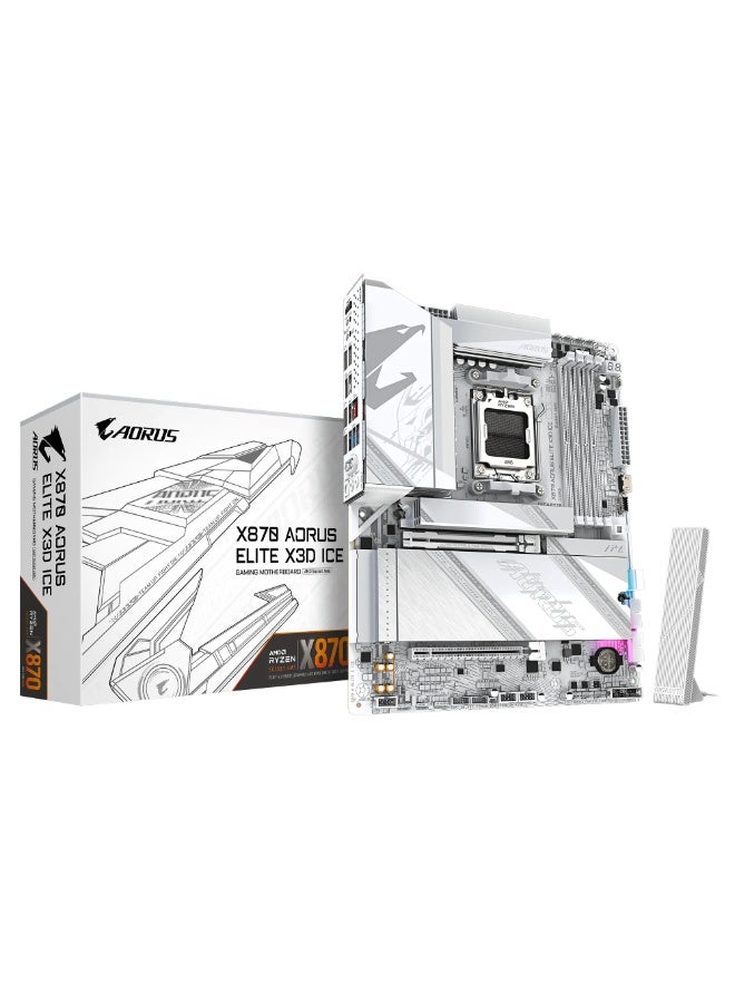 X870 AORUS ELITE X3D ICE AM5 ATX Motherboard – Socket…