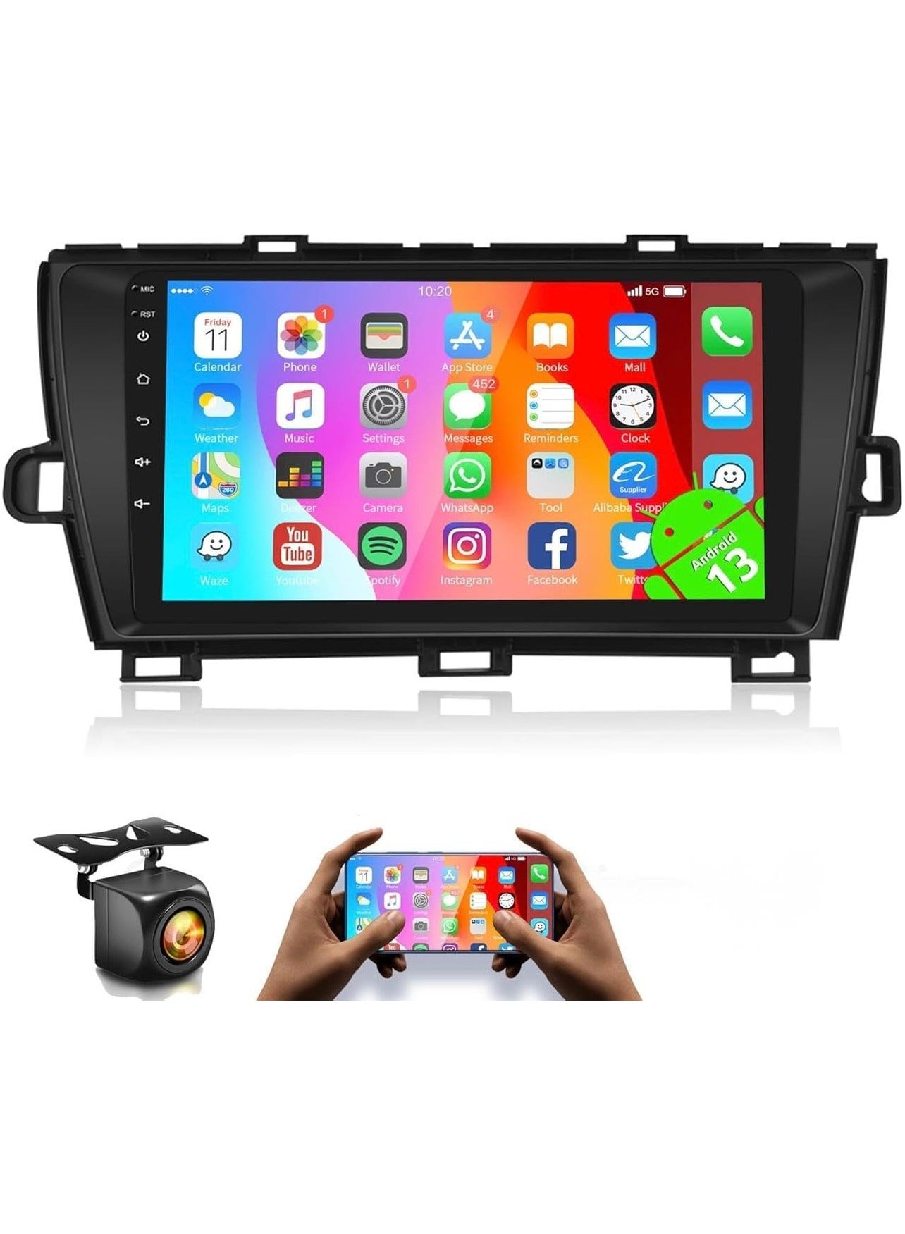 Compare Android Car Stereo for Toyota Prius 20102015 4GB RAM 64GB ROM Support Carplay, MLink WiFi BT, Radio GPS, 9 Inch IPS Touch Screen with AHD Camera Included at KSA Price