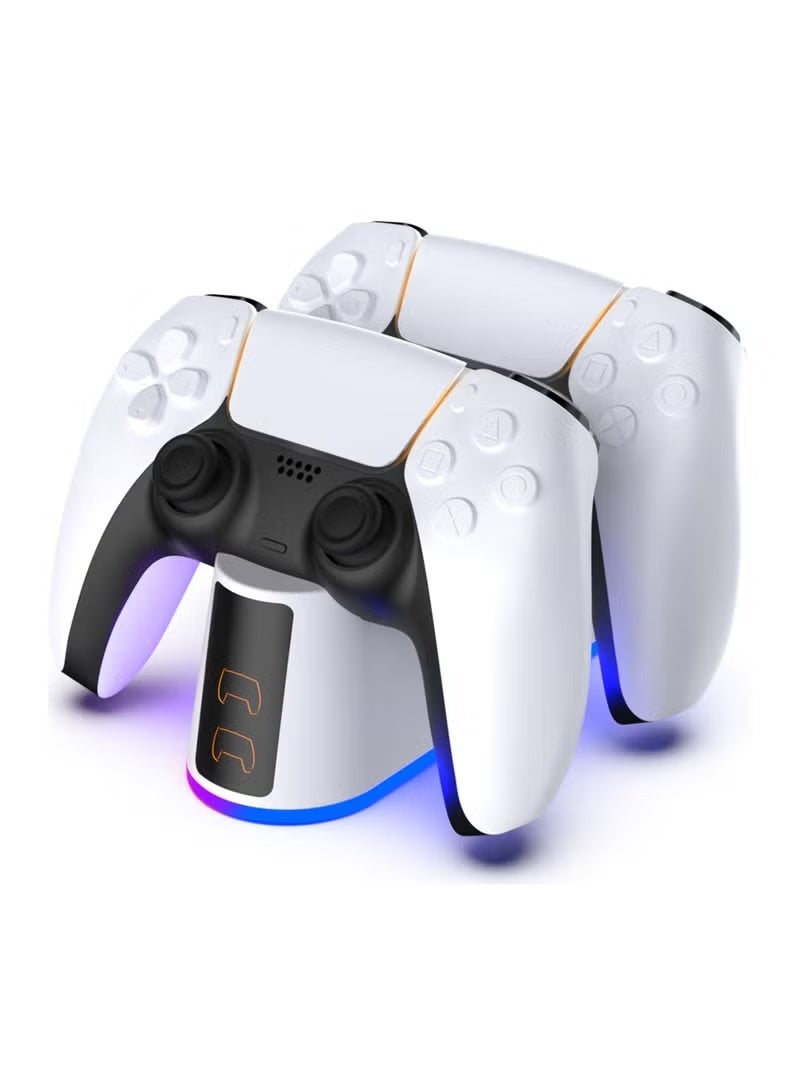 Compare PS5 Controller Charger Staion with RGB Light,Fast Charging Dock for PlayStation 5 Controller,LED Indicator,USB C Cable,Clickin Design, Safe Intelligent Protection for PS5 Controller at KSA Price