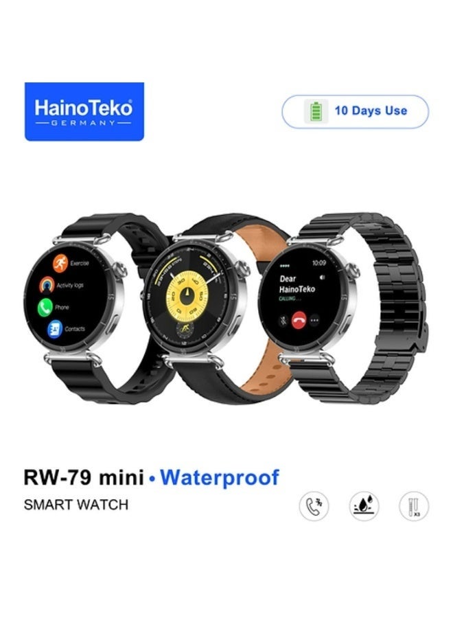 Compare Haino Teko RW79 Mini Smartwatch, AMOLED Display, Bluetooth Calling, 3 Interchangeable Straps at KSA Price