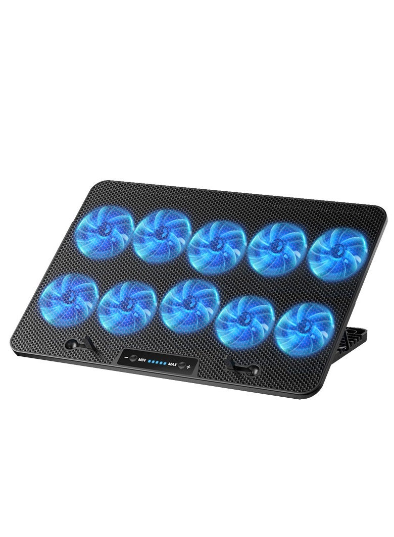 Compare Laptop Cooling Pad with 10 Fans, Blue LED Lights, Adjustable Fan Speed, High Performance Cooling Fan at KSA Price