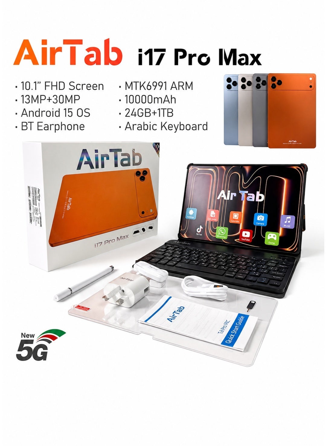 i17 Pro Max 10.1-Inch Android 15 Tablet,…