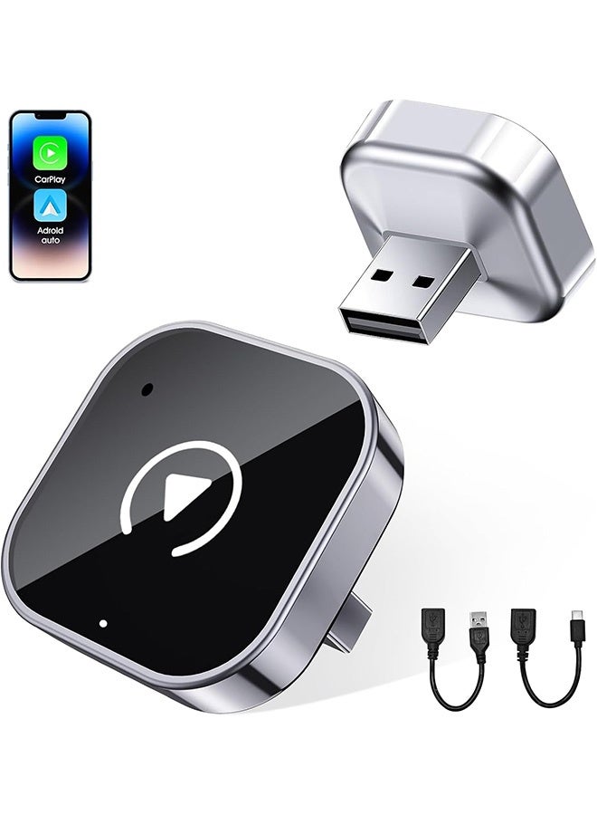 Compare 2in1 Wireless CarPlay & Android Auto Adapter, Plug & Play CarPlay Dongle Converts Wired to Wireless, Fast AutoConnect, 2.4G Delay + 5GHz dual chipset for iPhone & Android at KSA Price
