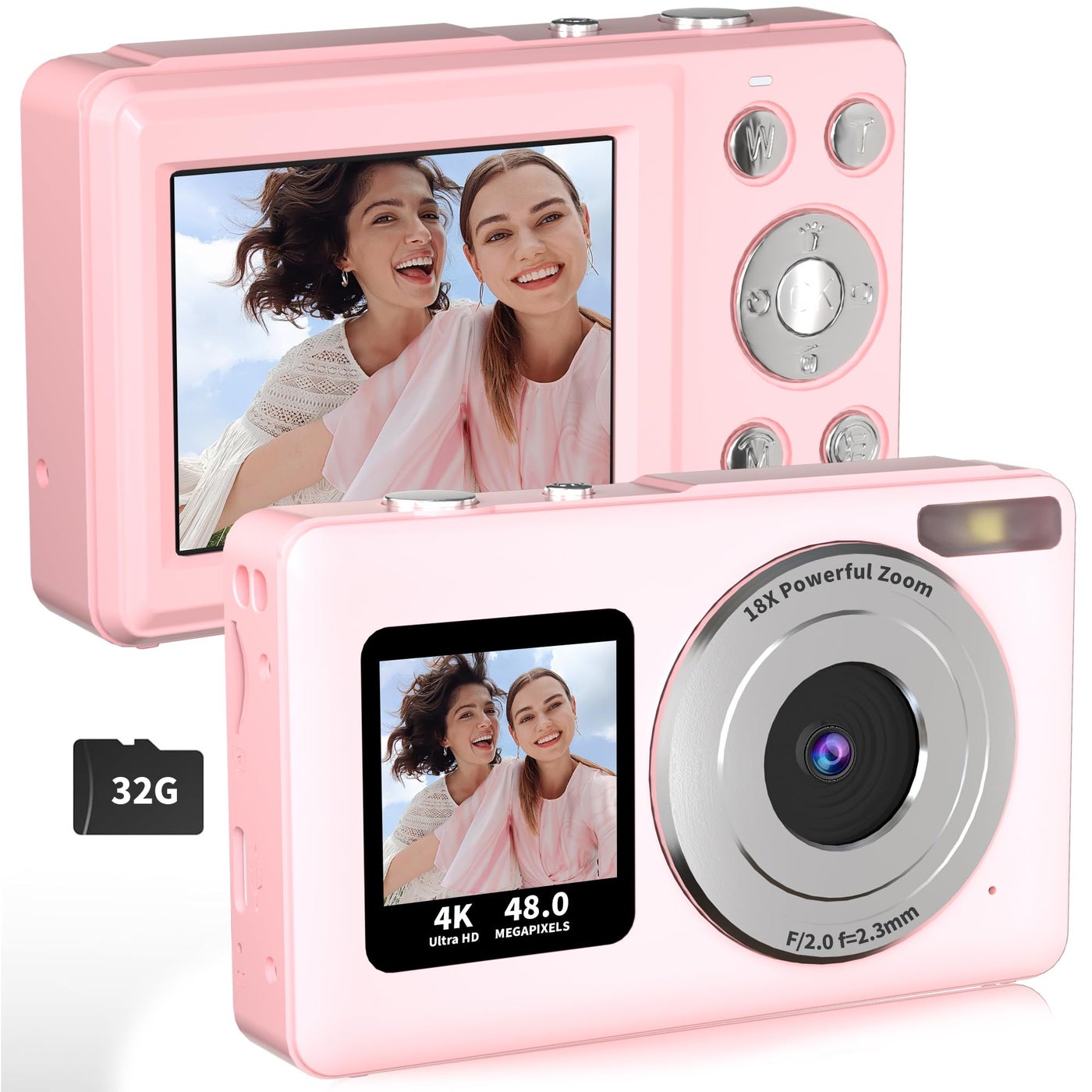 Compare LENANE 4K Digital Camera,48MP Point and Shoot Camera with 32G Card, DualScreen Kids Camera with 18x Zoom, Compact Vlog Camera Pocket Birthday Gift for Kids,Valentine Gifts,Travel,Best Friends at KSA Price