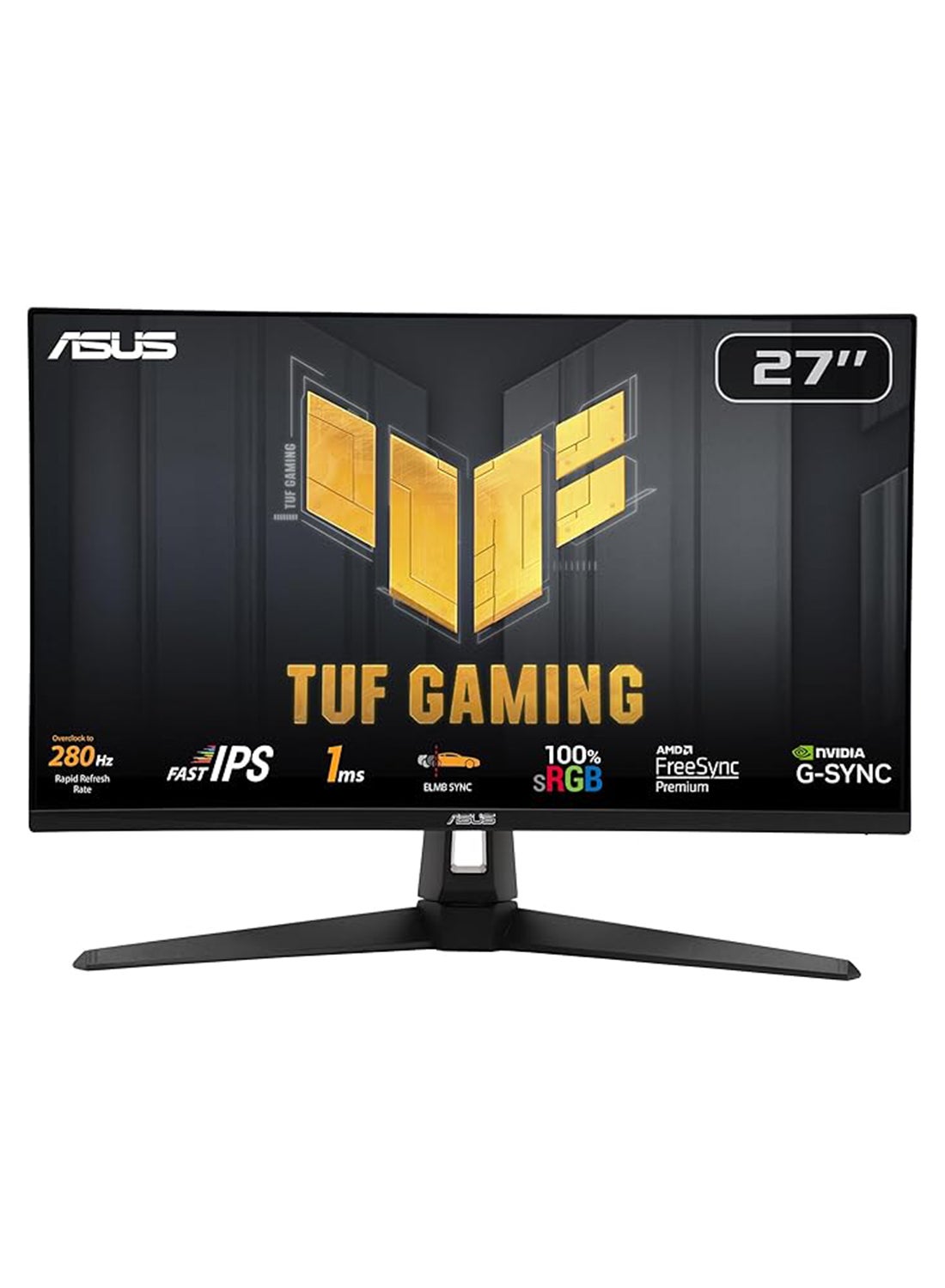 Compare TUF VG279QM1A Gaming Monitor, 27 FHD Fast IPS Display, 280Hz Refresh Rate, 1ms GtG Response Time, GSync & FreeSync Premium Technology, HDR10 Support, 16.7M Display Colors, 178° Wide Viewing Angles, ASUS Extreme Low Motion Blur ELMB, Adjustable  at KSA Price