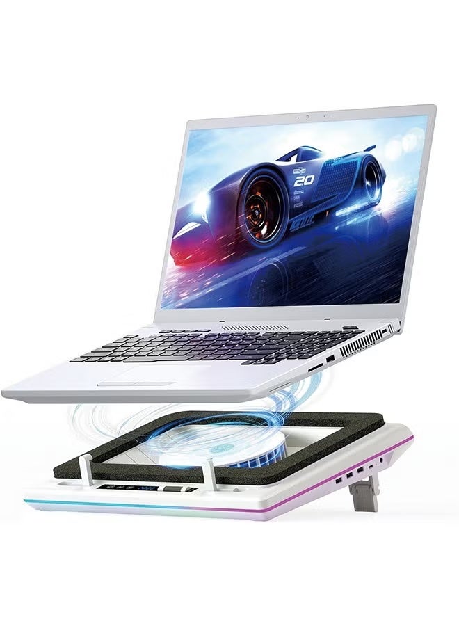 Compare llano Laptop Cooling Pad, Black, Powerful Turbofan, RGB, Touch Control, LCD Screen, Seal Foam, 1519in at KSA Price