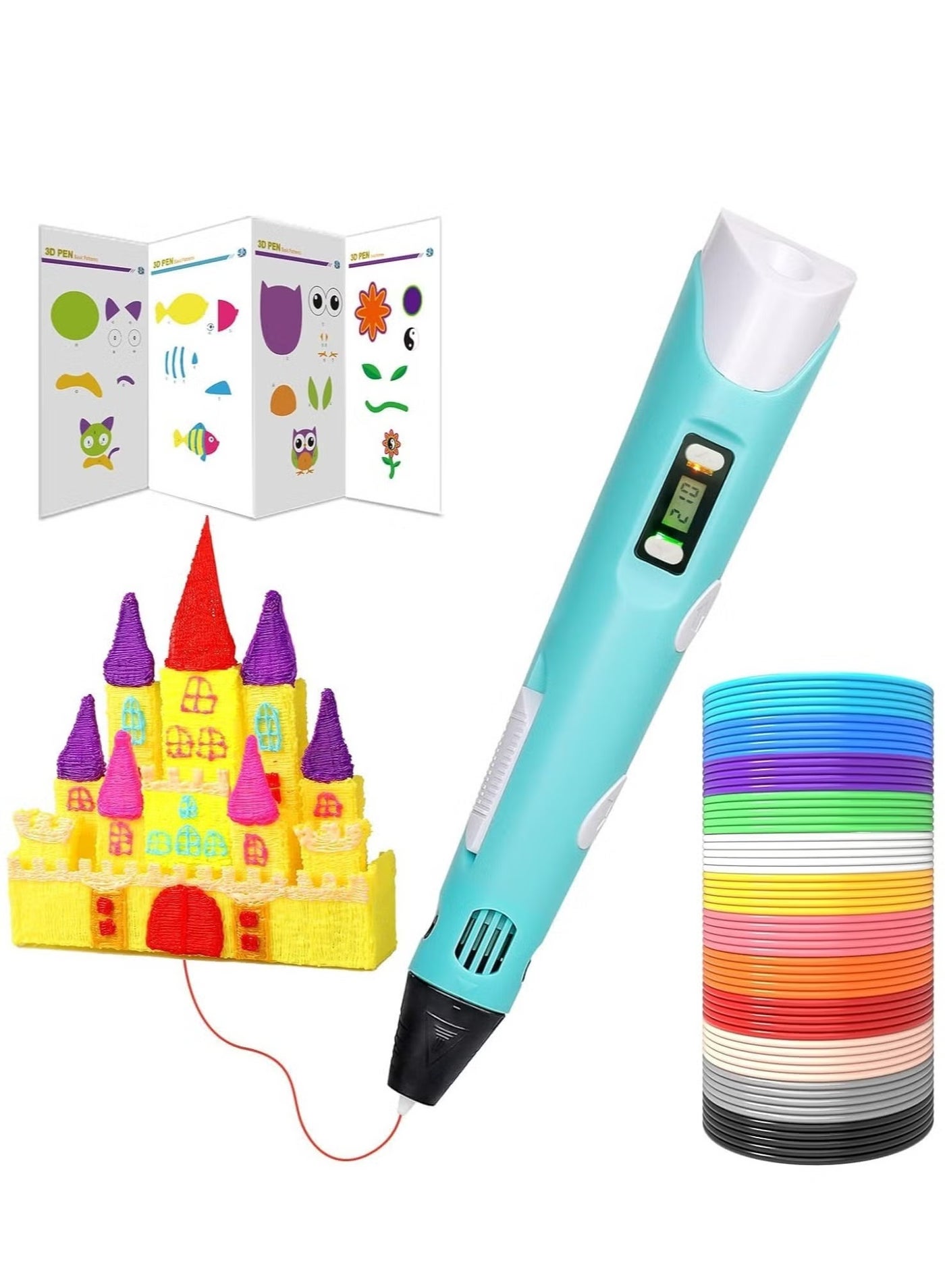 Compare 3D Printer Pen Set with  of 1.75mm PLA Filament Each 5M – Ergonomic Design, GiftReady Packaging – Perfect for Kids & Adults to Create Intricate 3D Designs and Artistic Projects at KSA Price