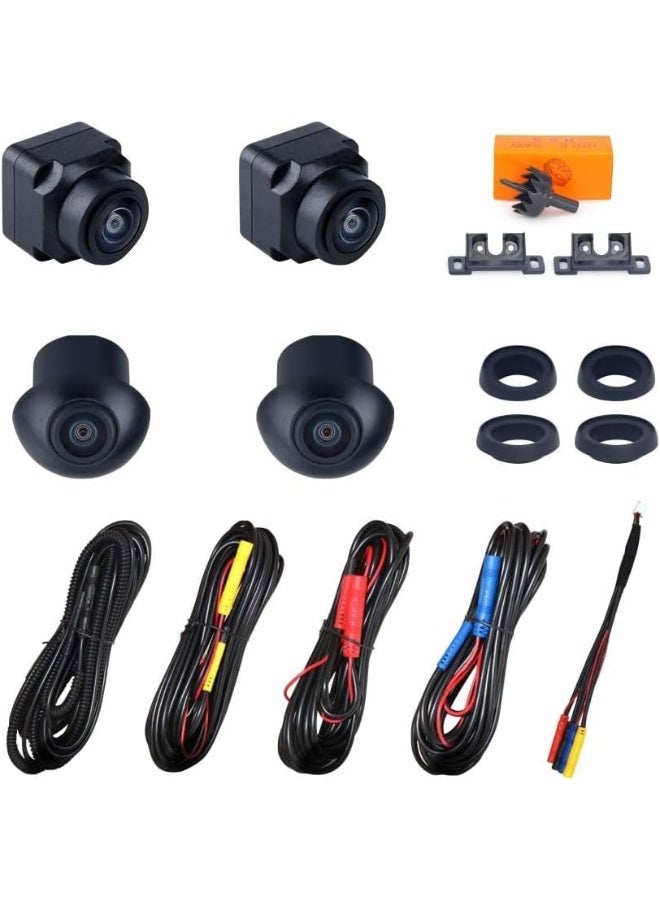 Compare Universal 360° Car Camera System with Front, Rear, Left & Right View Cameras, Night Vision, Waterproof HD WideAngle Lenses & Complete Wiring Kit for Parking Safety at KSA Price