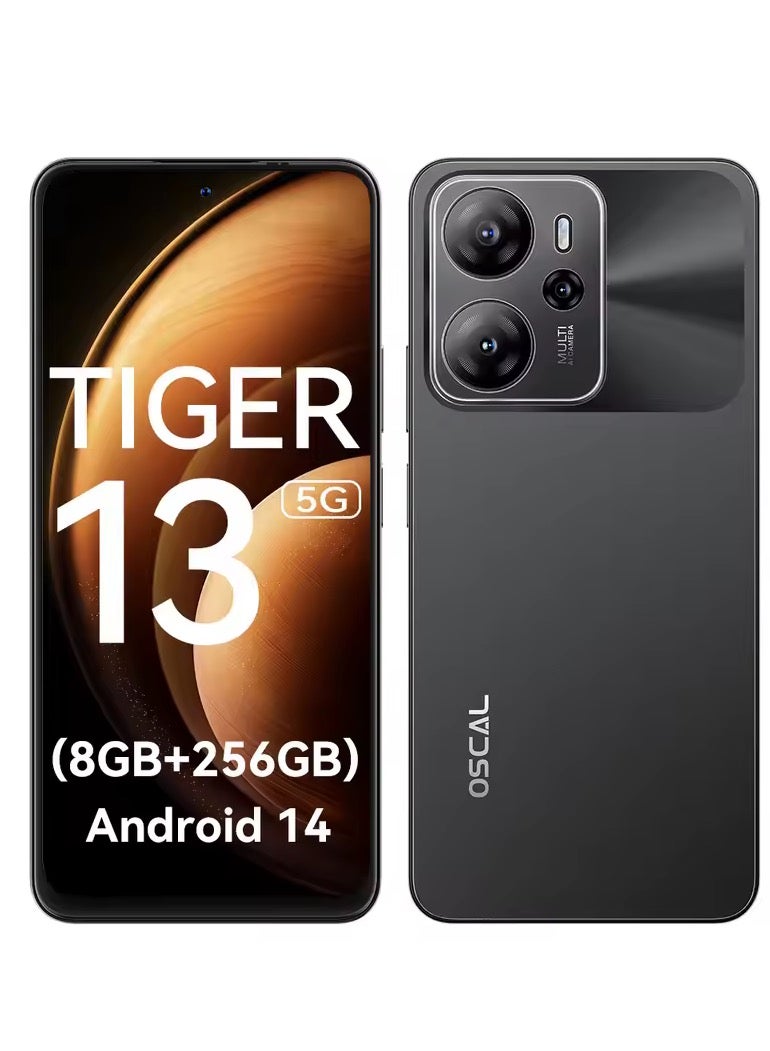 Compare OSCAL TIGER 13 5G Smartphone Unisoc T760,6.67” IPS Display,8GB+256GB,50MP AI Camera,NFC Mobile Phone,5000mAh  Black at KSA Price