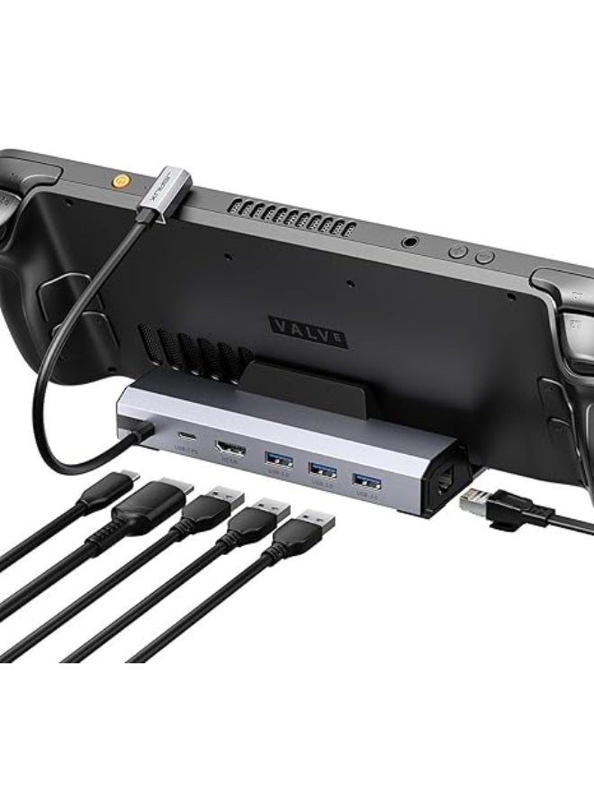 Compare Upgraded Docking Station 4K@120Hz for Steam Deck OLEDROG Ally XLegion Go SMSi Claw, 6in1 Steam Deck Dock with HDMI 2.1, Gigabit Ethernet, 3 USB 3.0, 100W Charge for Steam Deck LCDHB0603 at KSA Price