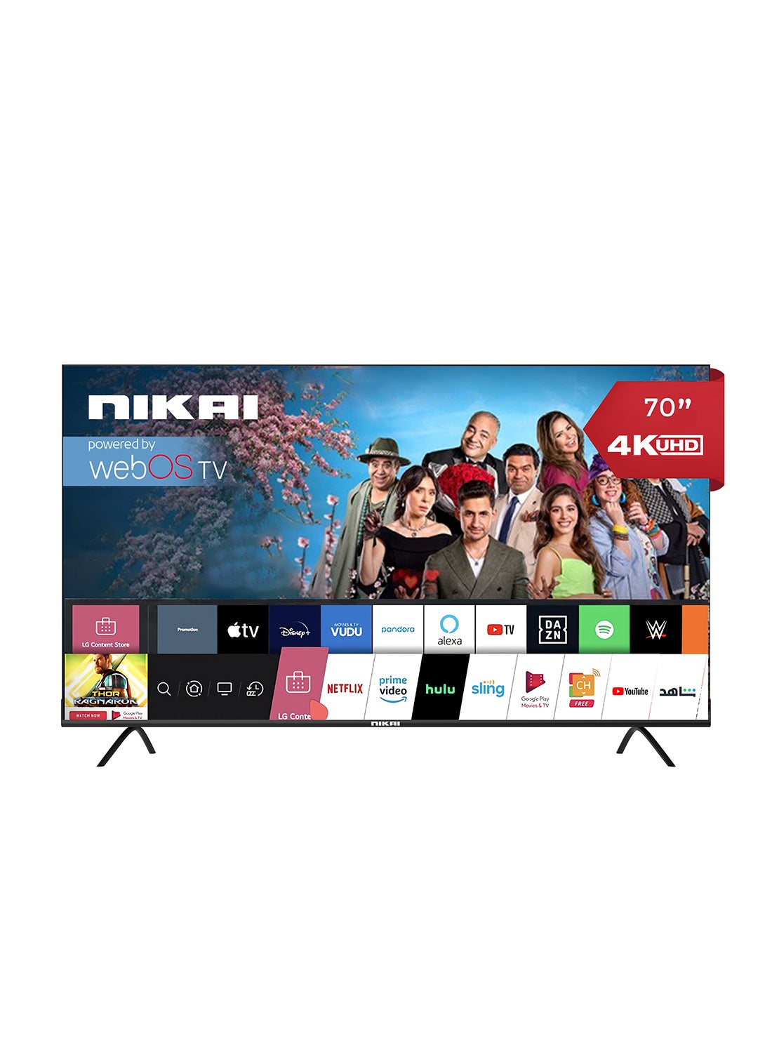 Compare 70 Inch Smart TV, 4K Ultra HDR, LED WebOS Platinum Series, Magic Remote, Cinema Screen Design, Dolby Audio, Smart Voice Control, Apps YouTube, Netflix, Amazon Prime, Shahid NIK70MEU4STN1 Black at KSA Price