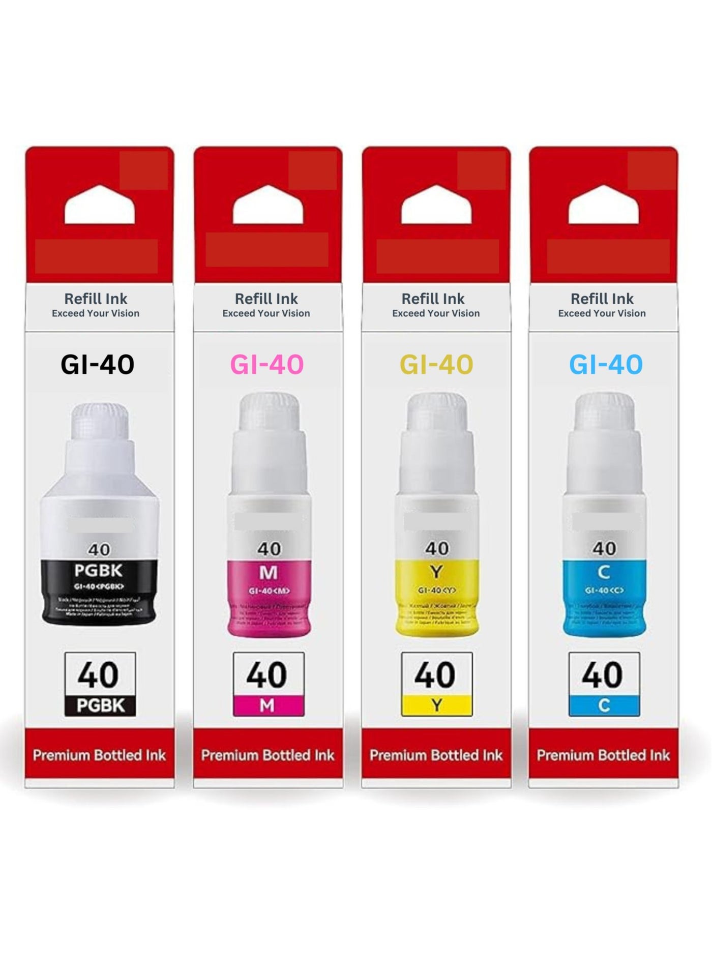 Compare GI40  For Pixma G6040 G5040 GM2040 BlackCyanMagentaYellow 4Pack Pigment at KSA Price