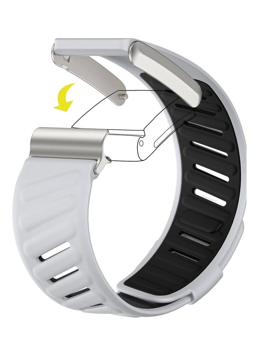 Compare Sports Strap Compatible with Whoop 5.0 Soft and Breathable Silicone Strap Adjustable Replacement Wristbands for Whoop 5.0 Band  Light Grey and Black at KSA Price