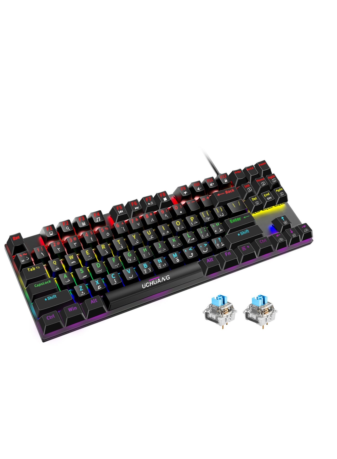 English Arabic Mechanical Gaming Keyboard with RGB…