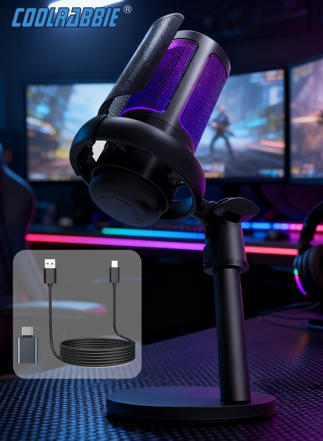 Gaming Microphone With Stand for PC: USB…