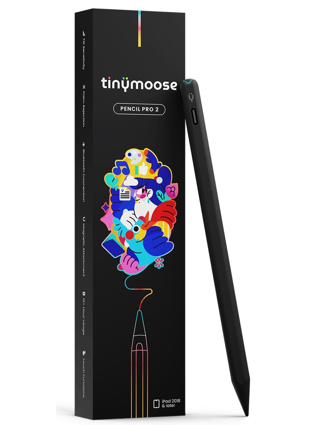 Compare Stylus Pen Pencil Pro 2 Updated with Gestures  OnScreen Battery Indicator  Fast Charging  Palm Rejection For Apple iPad 2018 and Later  Black Edition at KSA Price