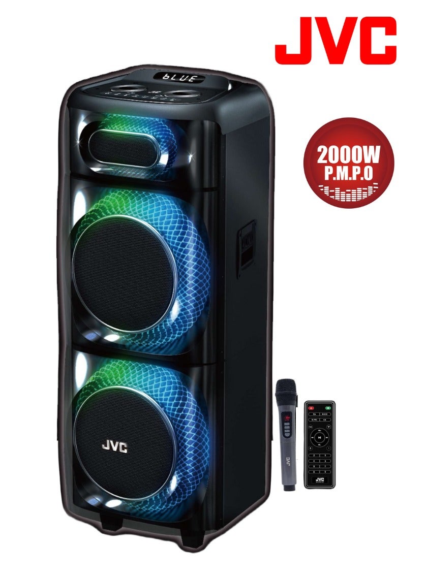 Compare Portable Bluetooth Party Speaker 2000W PMPO Output 10*2 Speaker8000 mAh Power Battery with Wireless Microphone and Remote controlXSN178 XSN178 Black at KSA Price