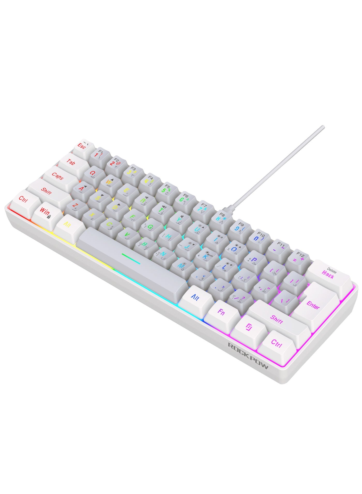 Rock Pow 60% Wired Gaming Keyboard RGB Backlit…