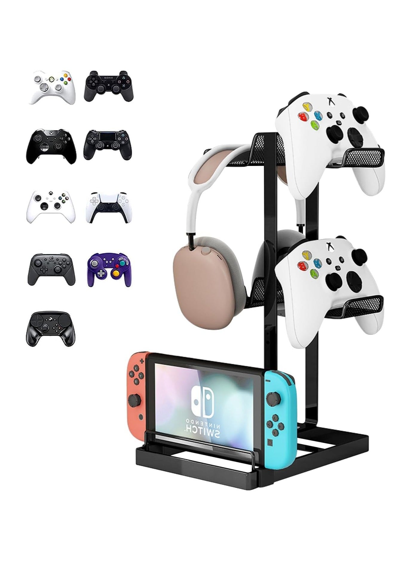 Universal 3 Tier Controller Stand with Headset…
