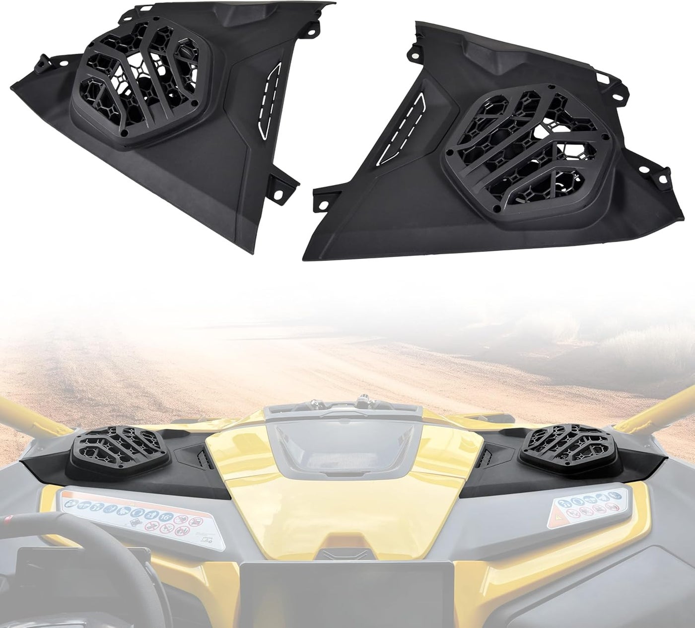 Compare SLORIMOD Front Dash 6.5 Speaker Pods Panels for CanAm Maverick R 2024 at KSA Price