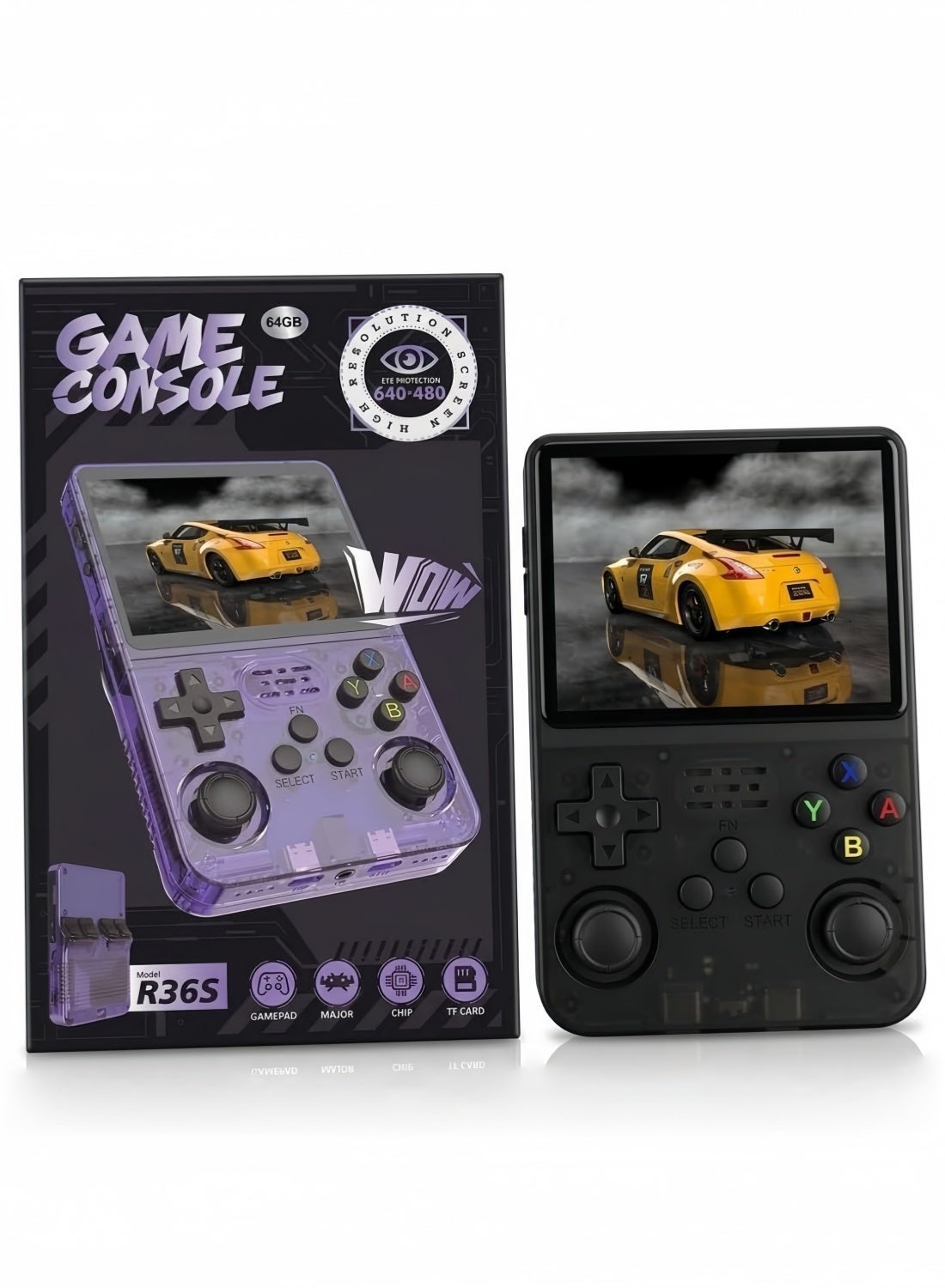 R36S Retro Handheld Game Console – 64GB Portable Video…