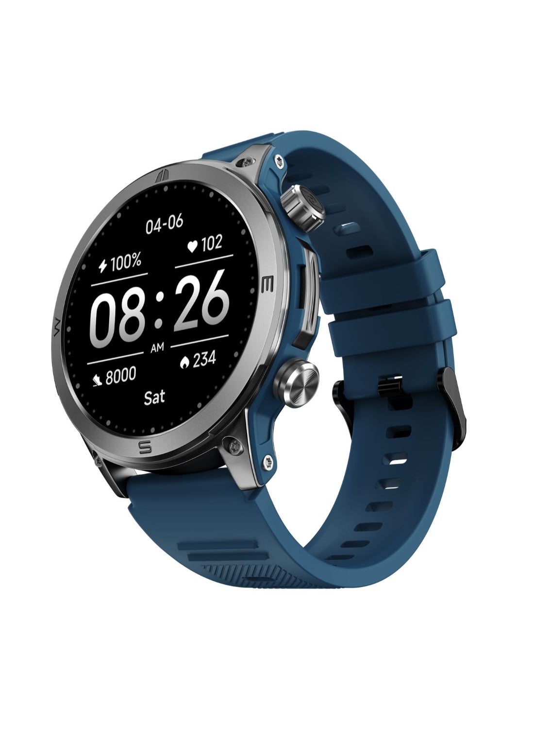 Compare Endeavour Rugged Design 1.46 Amoled Display Smart Watch, Bt Calling, Sos Feature, Rapid Health & 100+ Sports Modes Teal Blue at KSA Price