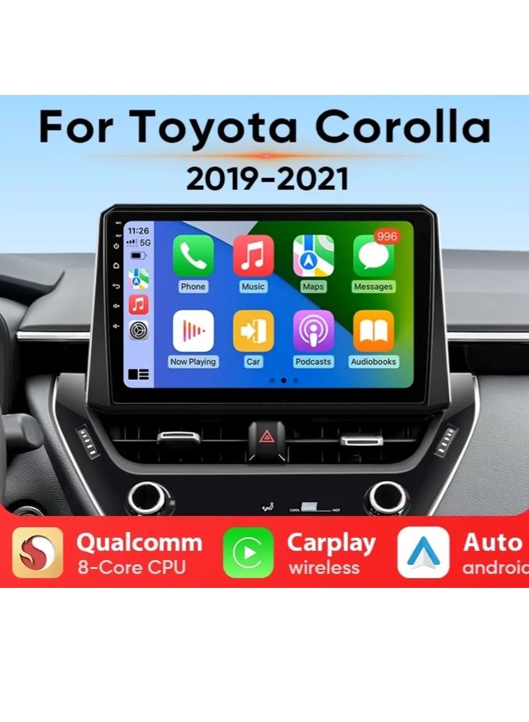 Compare Android Screen For Toyota Corolla 2019 TO 2021 4GB RAM Support Apple Carplay Android Auto Wireless QLED Touch Screen AHD Camera Included SIM Card Support Bluetooth DSP Navigation GPS at KSA Price