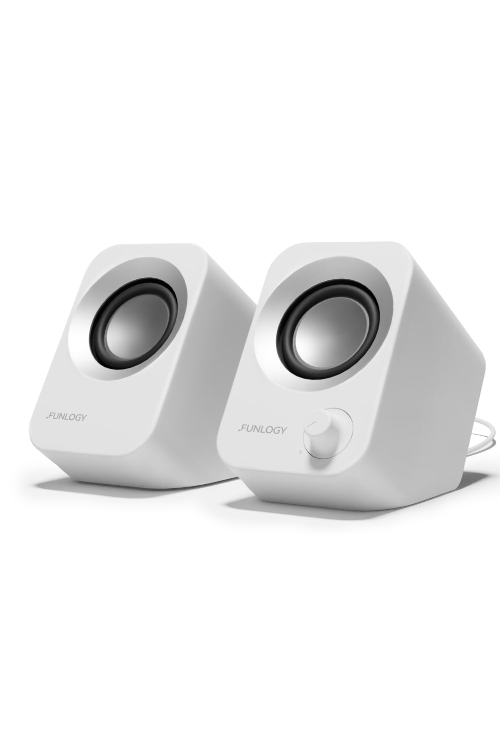 Compare FUNLOGY Speaker  14W Stereo PC Speakers, USB Powered, Compact Size with 30Â° Tilt Design, Volume Dial Control, for Desktop, Laptop, Monitor, Gaming Consoles, White at KSA Price