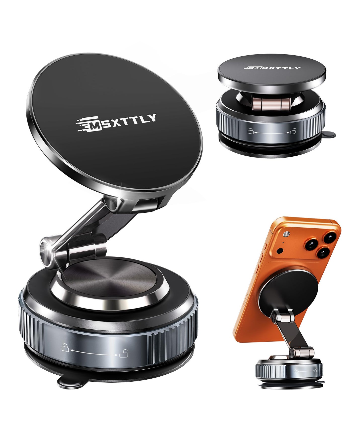 Compare MSXTTLY for MagSafe Car Mount, S2 Vacuum Car Phone Hoder, Foldable Design at KSA Price