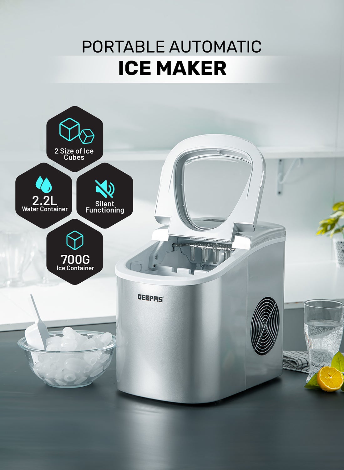 Portable Automatic Ice Maker 12Kg in 24hrs |…