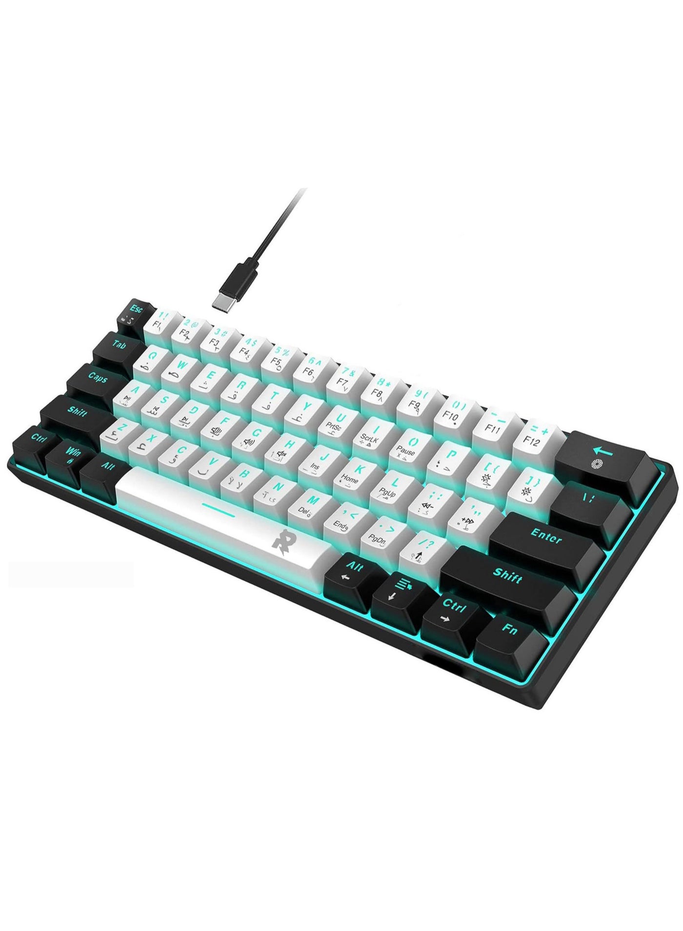61 keys Wired 60% Arabic English Mechanical…