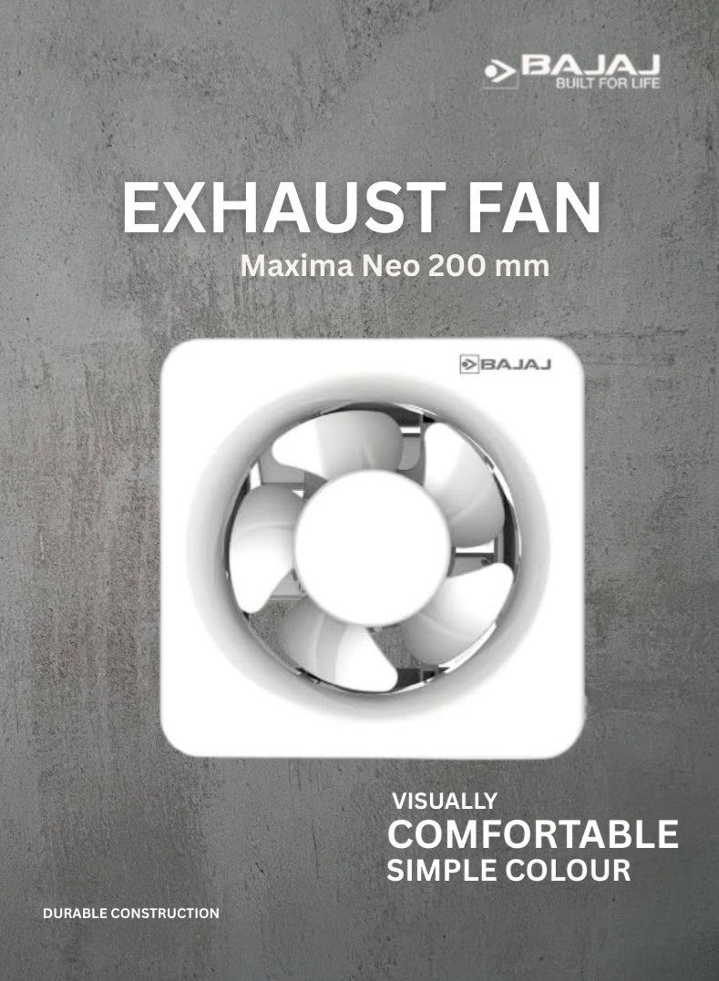 Compare Maxima Neo 200mm DomEx Exhaust Fan | 8 Inch Powerful Ventilation Fan for Kitchen, Bathroom & Offices | White Finish, High Air Delivery, Low Noise Operation – 37 W 70528 white at KSA Price