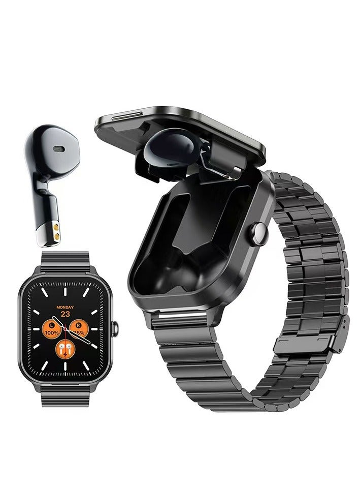 Compare Smartwatch with Earbuds Smart Watch TWS Wireless Bluetooth Headset Health Monitor Fitness Tracker Bluetooth Call Music Player at KSA Price