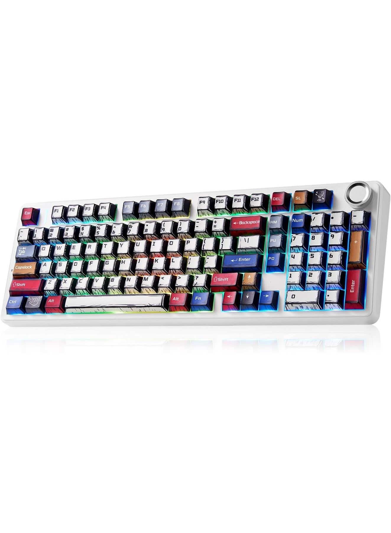 Compare F99 PRO Wireless Gaming Keyboard, Hot Swappable Custom Keyboard ,Prelubed Star Vector Switch, 2.4GTypeCBT5.0 Mechanical Keyboard with 8000mAh Battery, RGB Backlit Gaming Keyboard at KSA Price