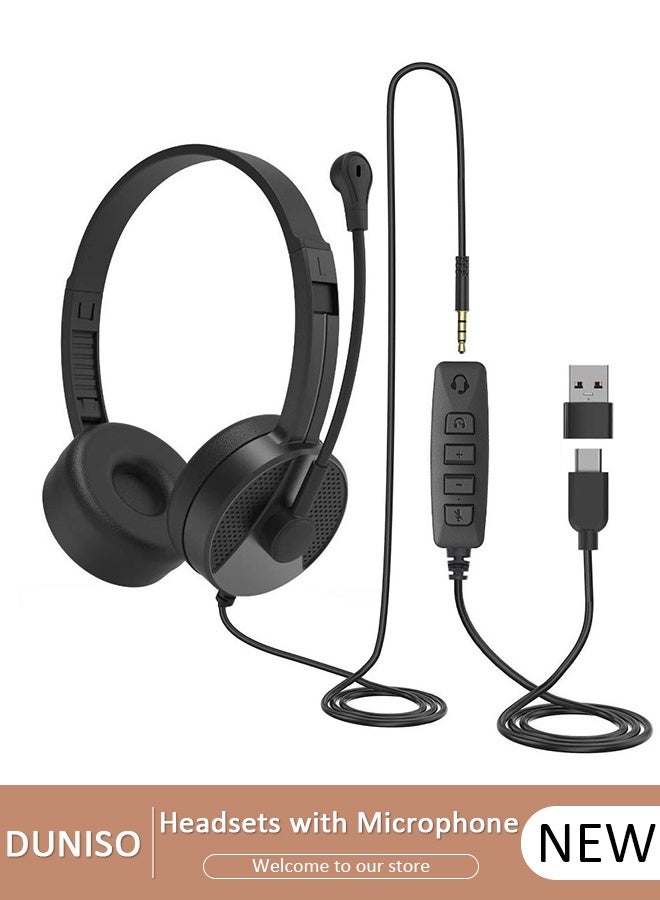 Lightweight Type C USB Headset with Mic,Call…