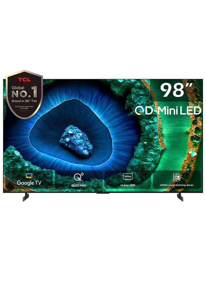 Compare Television 98 Inch Smart TV 4K QDMini LED HDR  Google TV, 3500nits, ONKYO 2.2.2ch, 144Hz VRR+240Hz DLG, Imax Enhanced, Ultraslim Design  1 Year Warranty 2024 Model 98C855 Black at KSA Price
