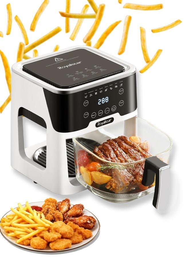 Compare Digital Glass Air Fryer Oven,Electronic Touch Control 5.2L 1200W large capacity Hot AirFryer with 8 Presets and Clear Window,for families, dormitories and friends gatherings at KSA Price