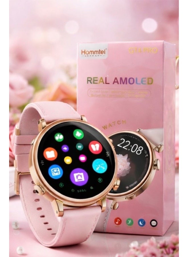 Compare Hommtel GT4 Pro Smart Watch for Women – 1.43” AMOLED Display, Bluetooth Calling, MultiSport Modes, IP68 Waterproof, Pink Strap at KSA Price