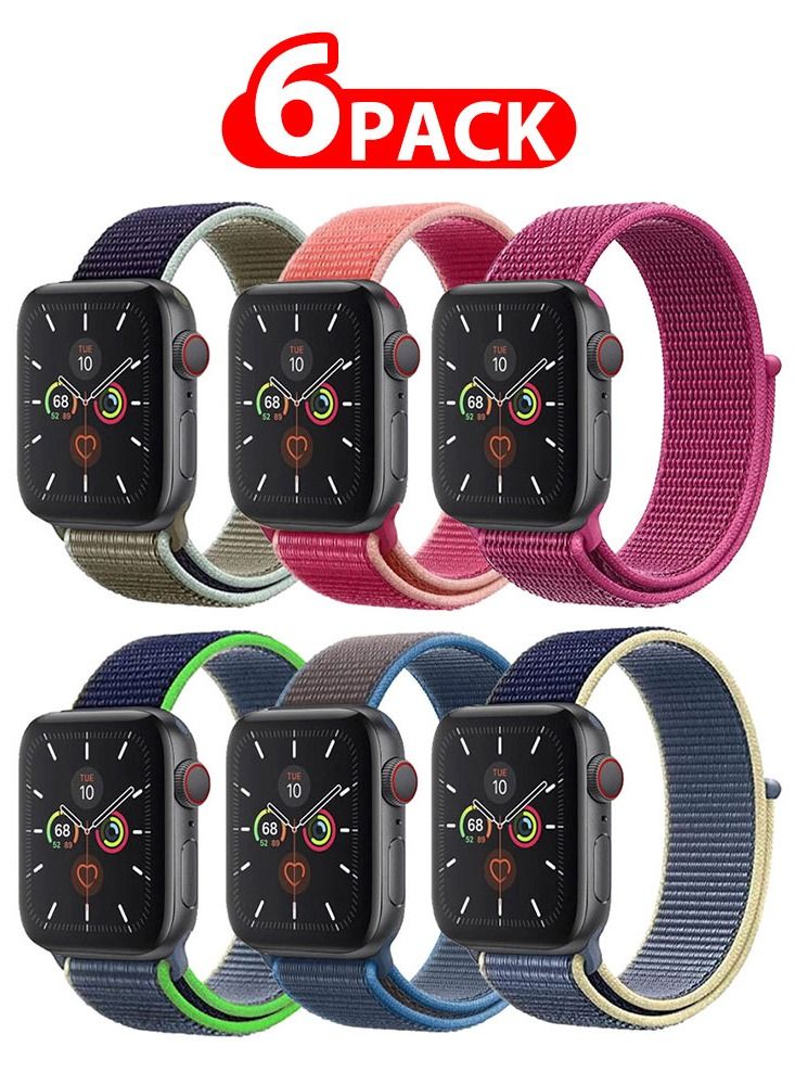 6 Pack For Apple Watch 41mm 40mm 38mm Nylon…