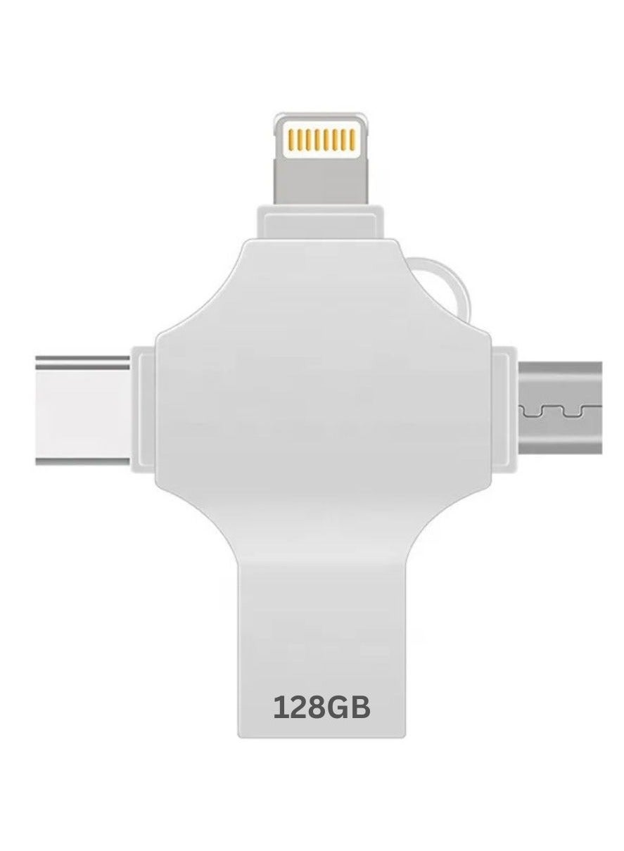 4 in 1 USB Flash Drive 128GB Silver