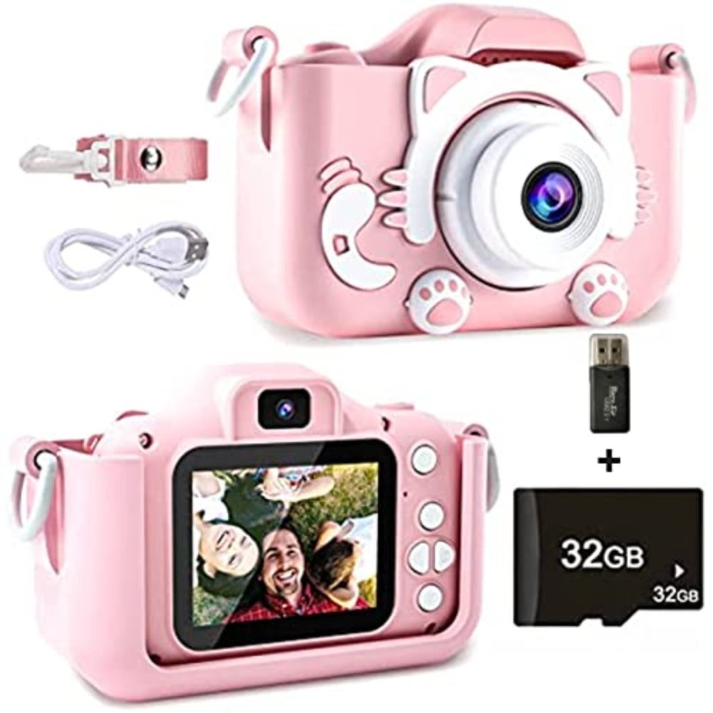 Compare Digital Camera 1080P HD USB Charging Includes 32GB SD Card Card Reader For Ages 312 Lightweight Plastic Body 2.4 Inch LCD Screen Fun Filters Voice Recorder at KSA Price