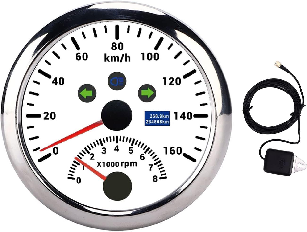Compare Boat Meter, 85mm 160kmh GPS Speedometer 0u20118000rpm Tachometer Gauge LCD Red Backlight for Car Boat Yacht RV Truck White CX8202 White CX8202 at KSA Price