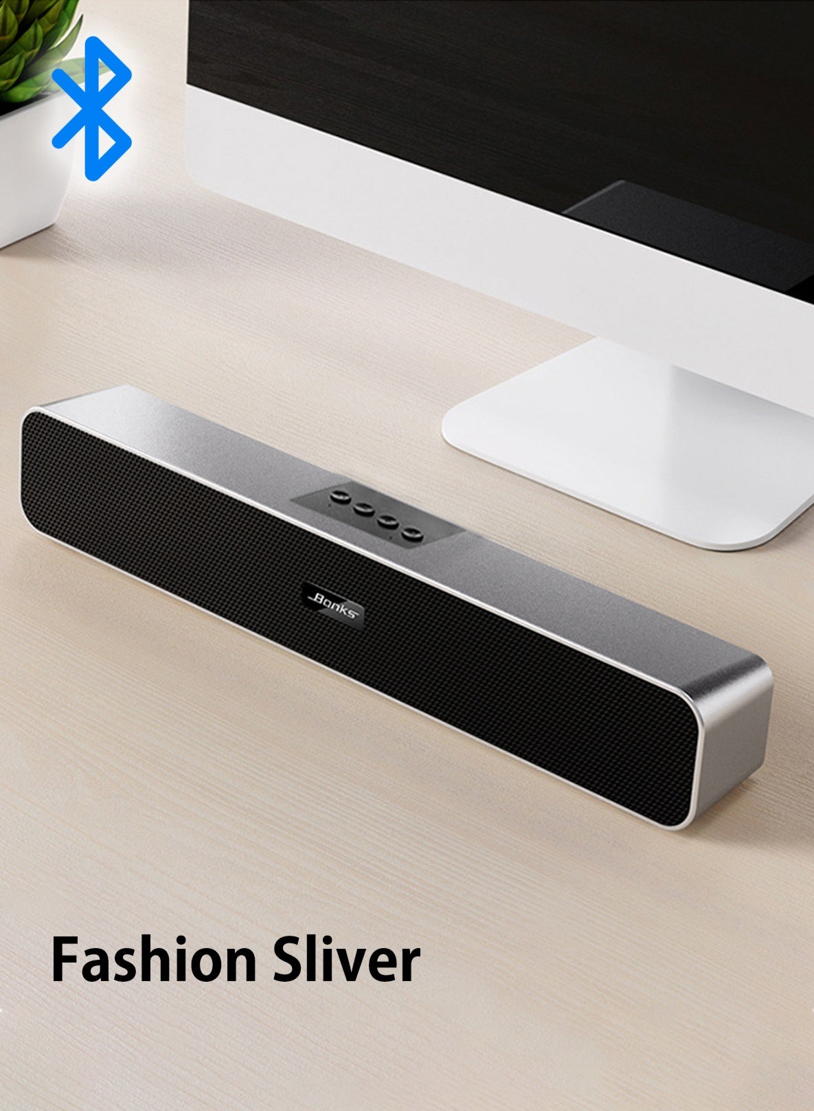 BONKS 38cm Slim Bluetooth Soundbar, 6W Dual Driver…