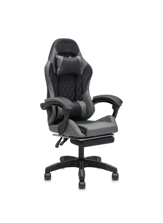 Compare Multi Home Furniture Black & Grey Gaming Chair – Ergonomic Chair with Footrest, Lumbar Support & Back Support – PVC Leather Swivel Chair for Office or Gaming – Best Gaming Chair for Long Sessions at KSA Price