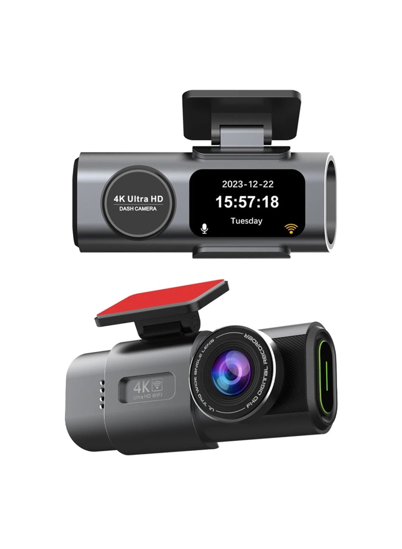 4K Dash Cam Car Camera, Front Rear Dash Camera…