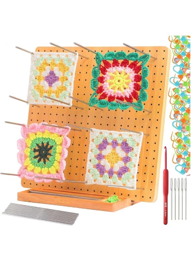 Compare Crochet Blocking Board, Crochet Accessories for Knitting, Square Bamboo Blocking Board for Crocheting, Gifts for Mother at KSA Price