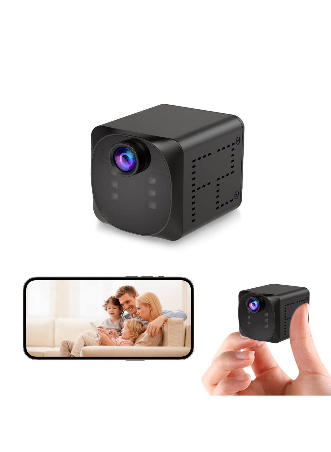 Compare Mini Camera 4K HD  Smallest WiFi Wireless Security Camera with Motion Detection, Night Vision App Control, Cloud & SD Storage Support, No WiFi Needed Ideal for Pet, Baby, and Nanny Surveillance at KSA Price