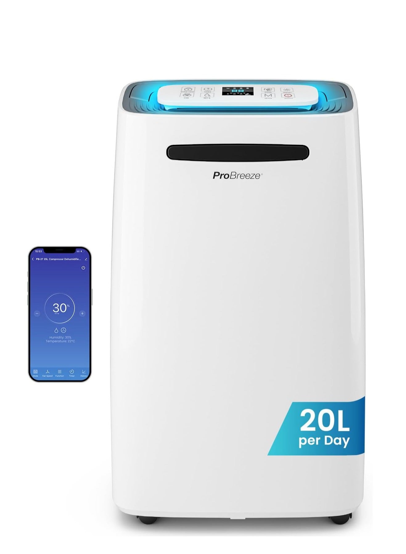 20L Day Smart Dehumidifier with Digital Humidity…